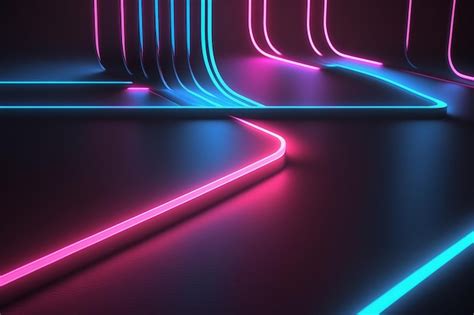 Premium AI Image | Neon lights on a dark background ai generated artwork