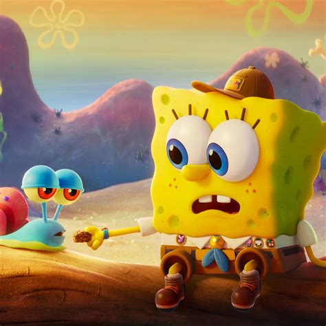 SpongeBob and Gary the Snail in The SpongeBob Movie 4K Wallpaper