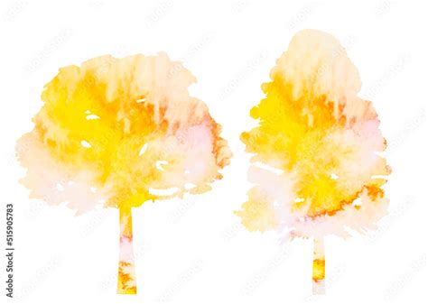 tree watercolor silhouette, isolated, vector Stock Vector | Adobe Stock