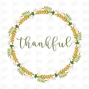 Thanksgiving Wreath SVG, Thankful SVG, Beautiful Thanksgiving Clipart, Cut File, Cricut ...