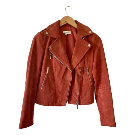 Pre-owned Morgan Leather Jacket In Orange | ModeSens