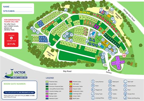 Park Map - Cabin and Site Plan for Victor Harbor Holiday and Cabin Park