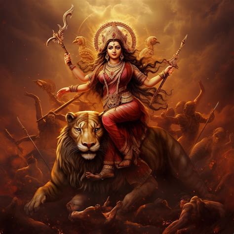 Premium AI Image | illustration of Goddess Durga also known as Shakti or Devi is the