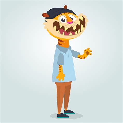 Premium Vector | Cartoon funny tiger illustration