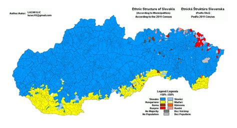 Slovakia ethnic map - Map of Slovakia ethnic (Eastern Europe - Europe)