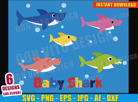 Baby Shark Birthday Family Svg