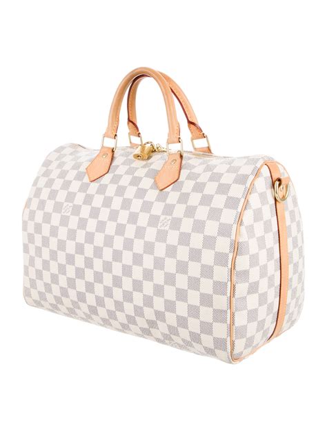 Louis Vuitton Speedy 35 Bandouliere Damier Azur | semashow.com