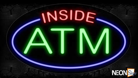 Inside ATM With Circle Border Neon Sign - NeonSign.com