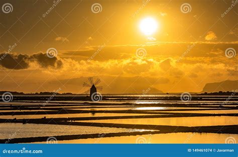 Marsala Salt Pans at Sunset, Sicily, Italy Stock Photo - Image of marsala, summer: 149461074