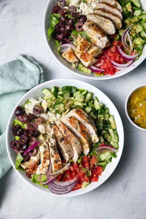 Mediterranean Chicken Salad {Best Dressing!} | FeelGoodFoodie