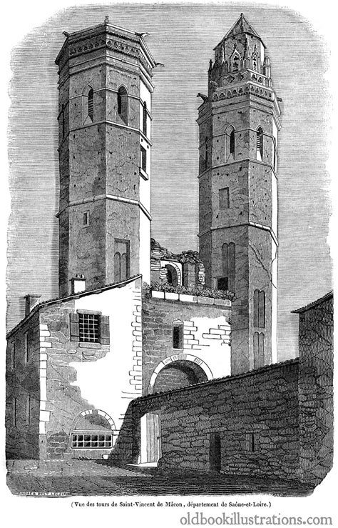 Mâcon Cathedral | Old Book Illustrations