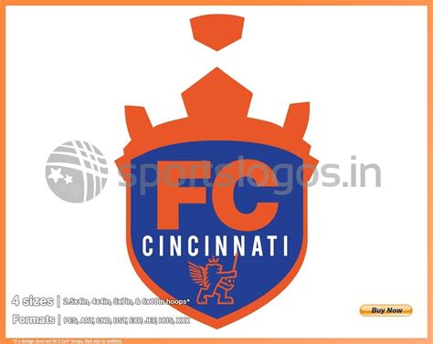 FC Cincinnati - 2016, USL, Soccer Sports Embroidery Logo in 4 sizes