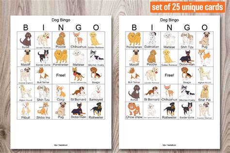 25 Printable Dog Bingo Boards - Puppy Dog Birthday Party Bingo – The Artisan Life