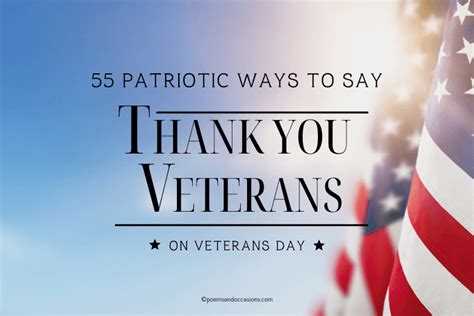 55 Patriotic Ways To Say Thank You Veterans On Veterans Day | Poems and ...