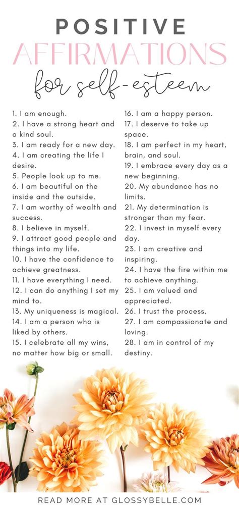 50 positive affirmations for confidence and self esteem – Artofit