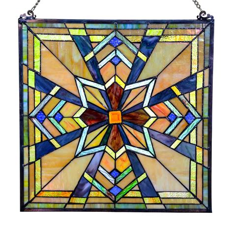 River of Goods Stained Glass Northern Star Window Panel | Stained glass quilt, Stained glass ...