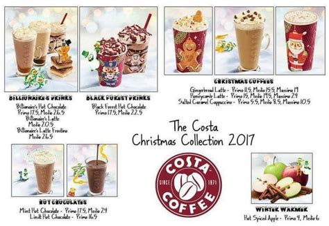 COSTA COFFEE Christmas drinks 2017 | Sweet coffee, Yummy food, Costa coffee