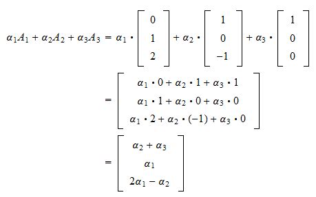 Linear Combination Of Matrices