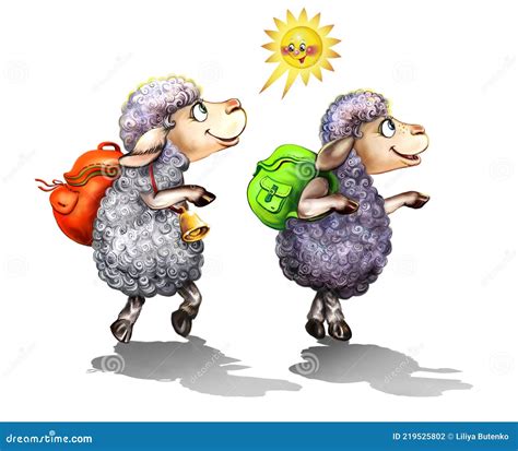 Two funny sheep stock illustration. Illustration of graphic - 219525802