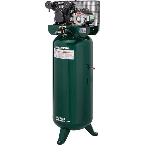 60-Gallon 3 HP Stationary Air Compressor - Grizzly Industrial