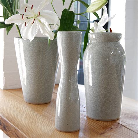 celadon glazed ceramic vase by red lilly | notonthehighstreet.com