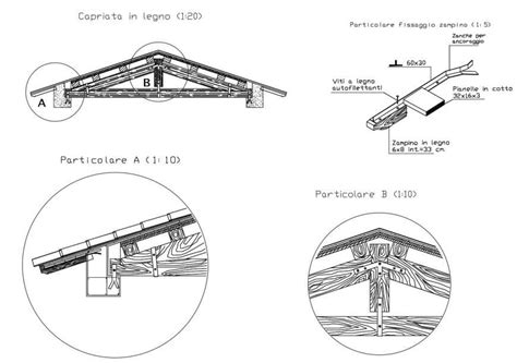 Drawing of wooden roof truss details AutoCAD file - Cadbull