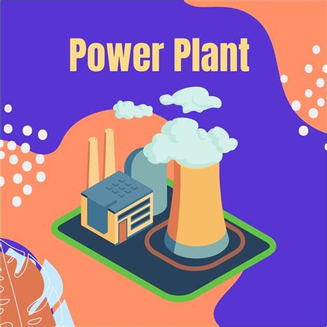 Premium Vector | Power plant illustration posts