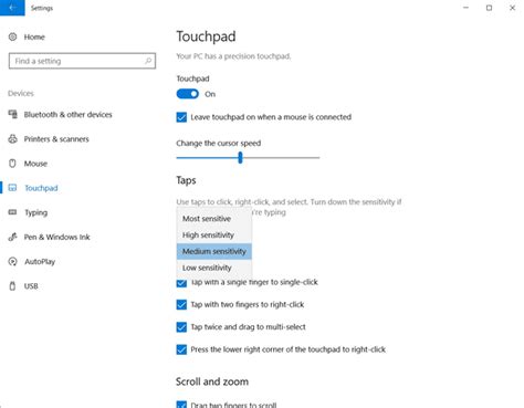 Configure Multi-Finger Touchpad Gestures in Windows 10