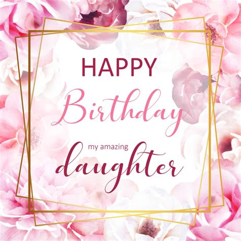 Free Happy Birthday Image For Daughter With Pink Flowers - birthdayimg.com