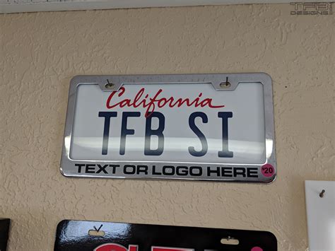 Custom Chrome License Plate Frame - Choice of Lettering - TFB Designs