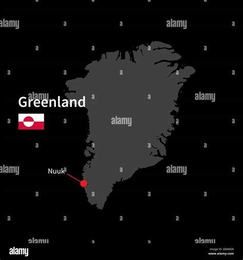 Detailed Map Of Greenland And Capital City Nuuk Vector, 55% OFF