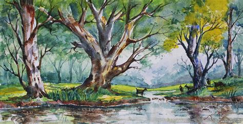 Tree Watercolor Paintings By Balakrishnan 8