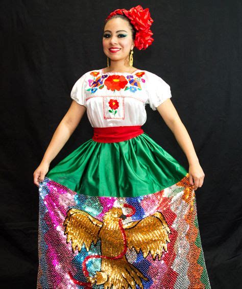 China Poblana Gala Dress | Folklorico dresses, Gala dresses, Frida kahlo costume