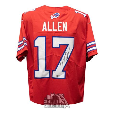 Josh Allen Autographed Buffalo Nike Red Football Jersey - BAS | Steel City Collectibles