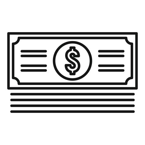 Cash stack icon, outline style 14540828 Vector Art at Vecteezy