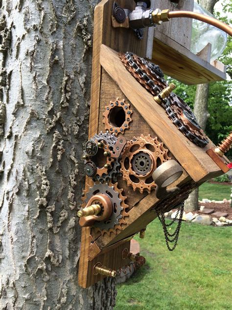 Steampunk nuthatch birdhouse I created. | Bird house, Unique bird ...