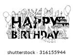 Happy Birthday Text Outline Free Stock Photo - Public Domain Pictures
