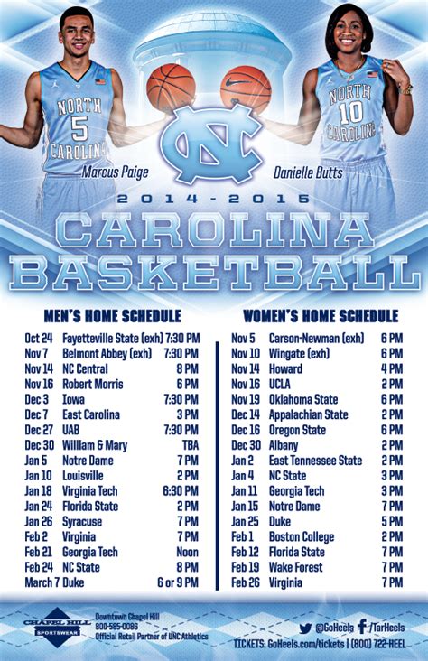 Unc Basketball Schedule Pdf 2025 - Emylee Lindsy