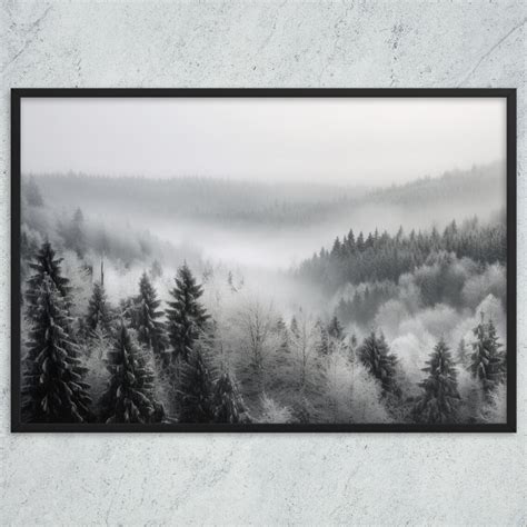 Forest Black and White Framed Poster Black and White Forest - Etsy