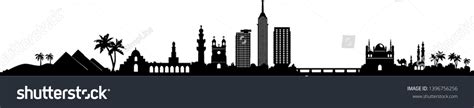 Cairo Egypt Silhouette Skyline Vector Stock Vector (Royalty Free ...