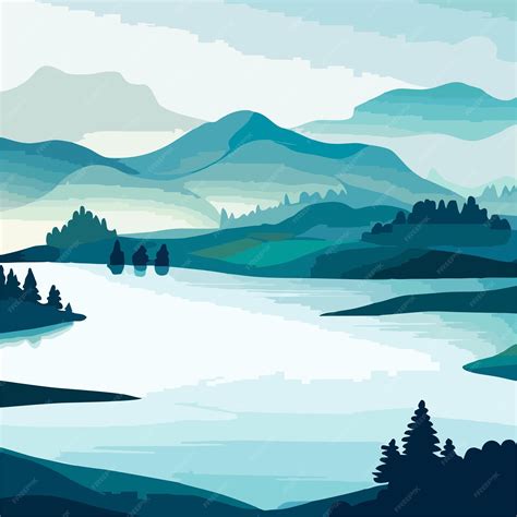 Premium Vector | Vector lake 4