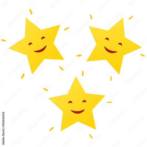 Happy emoji star with good job poster. Clipart image isolated on white ...