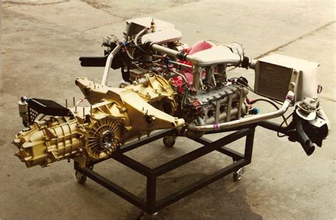 an engine is attached to a cart on the ground