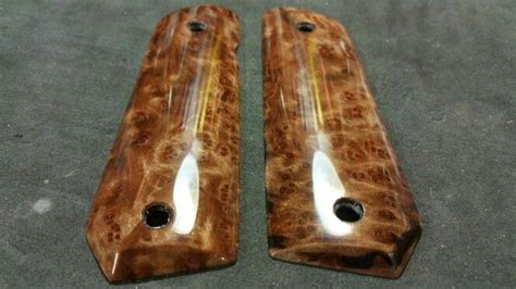 Custom Stabilized Redwood Lace Burl 1911 Grips