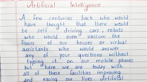 Write a short essay on Artificial Intelligence | Essay Writing ...