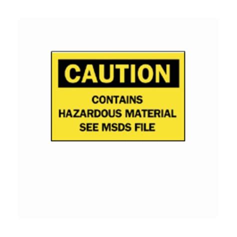 Brady™ “Caution: Contains Hazardous Material” Laboratory Signs | Fisher ...