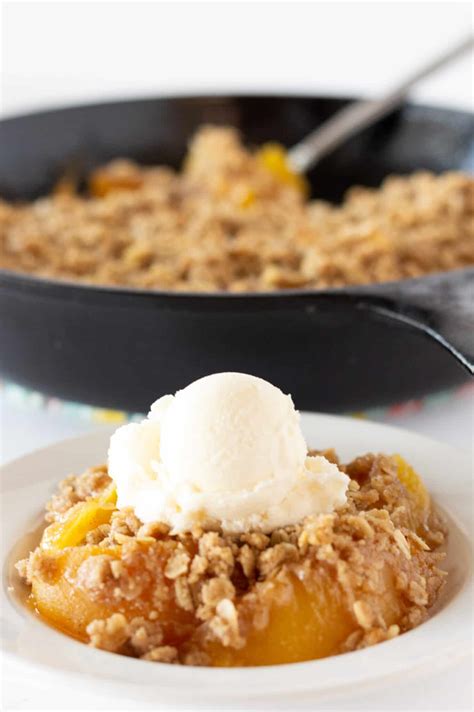 Easy Peach Crisp with Canned Peaches | Dessert | Practically Homemade