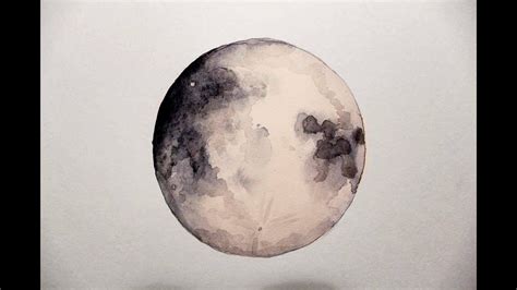 Simple Moon - Watercolor Painting Time Lapse - YouTube