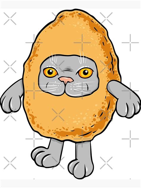 "Chicken Nugget Cat" Poster for Sale by StassyDraws | Redbubble