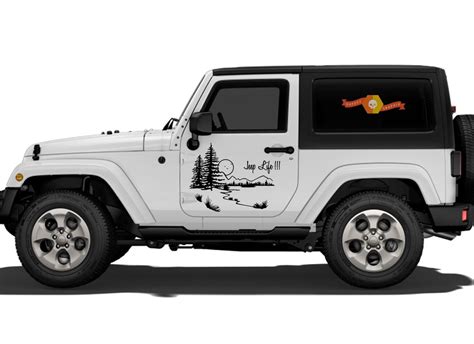 Jeep Life Vinyl Decal Graphic Side Wrangler Rubicon Sahara JK JKU TJ